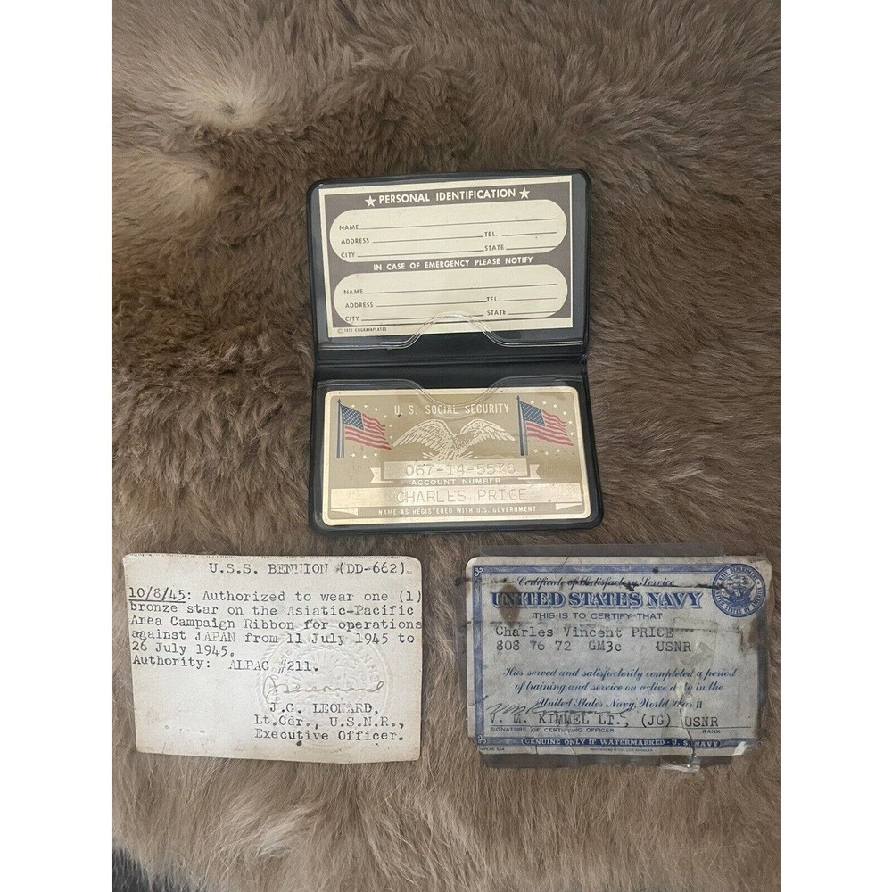 US Navy Certificate of Satisfactory Service Issued 23 Jan. 1943 - 1 Feb. 1946